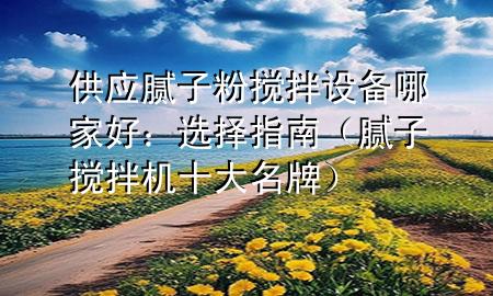 供應(yīng)膩?zhàn)臃蹟嚢柙O(shè)備哪家好：選擇指南（膩?zhàn)訑嚢铏C(jī)十大名牌）