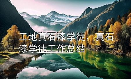 工地真石漆學徒，真石漆學徒工作總結