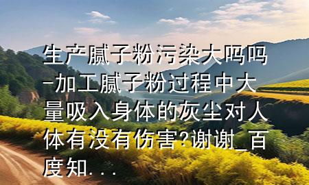 生產(chǎn)膩?zhàn)臃畚廴敬髥釂?加工膩?zhàn)臃圻^程中大量吸入身體的灰塵對人體有沒有傷害? 謝謝_百度知...