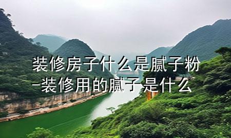 裝修房子什么是膩子粉-裝修用的膩子是什么