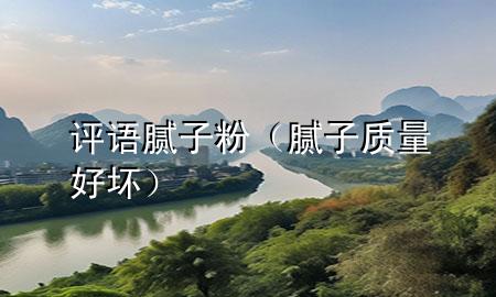 評(píng)語(yǔ)膩?zhàn)臃郏佔(zhàn)淤|(zhì)量好壞）