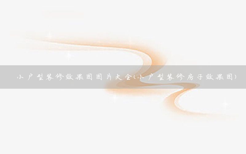 小戶型裝修效果圖圖片大全（小戶型裝修房子效果圖）